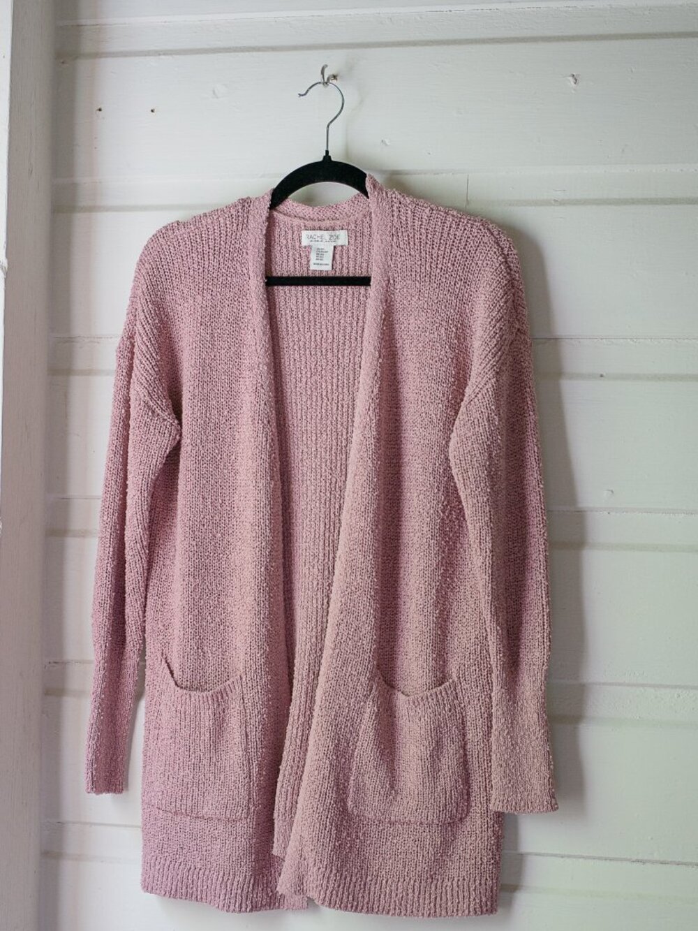 Rachel Zoe Dust Pink Open Front Knit Cardigan Sweater XS